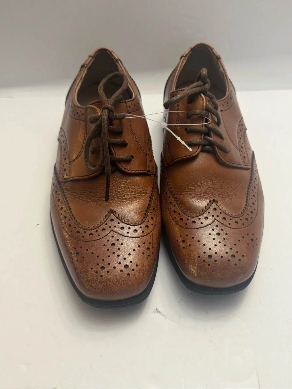 Florsheim Kids Wingtip Oxford Dress Shoes Brown Leather Boys Size 13M